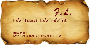 Földesi Lóránt névjegykártya