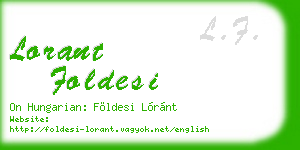lorant foldesi business card