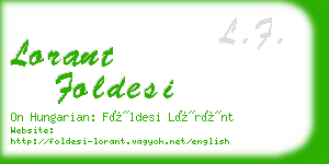 lorant foldesi business card